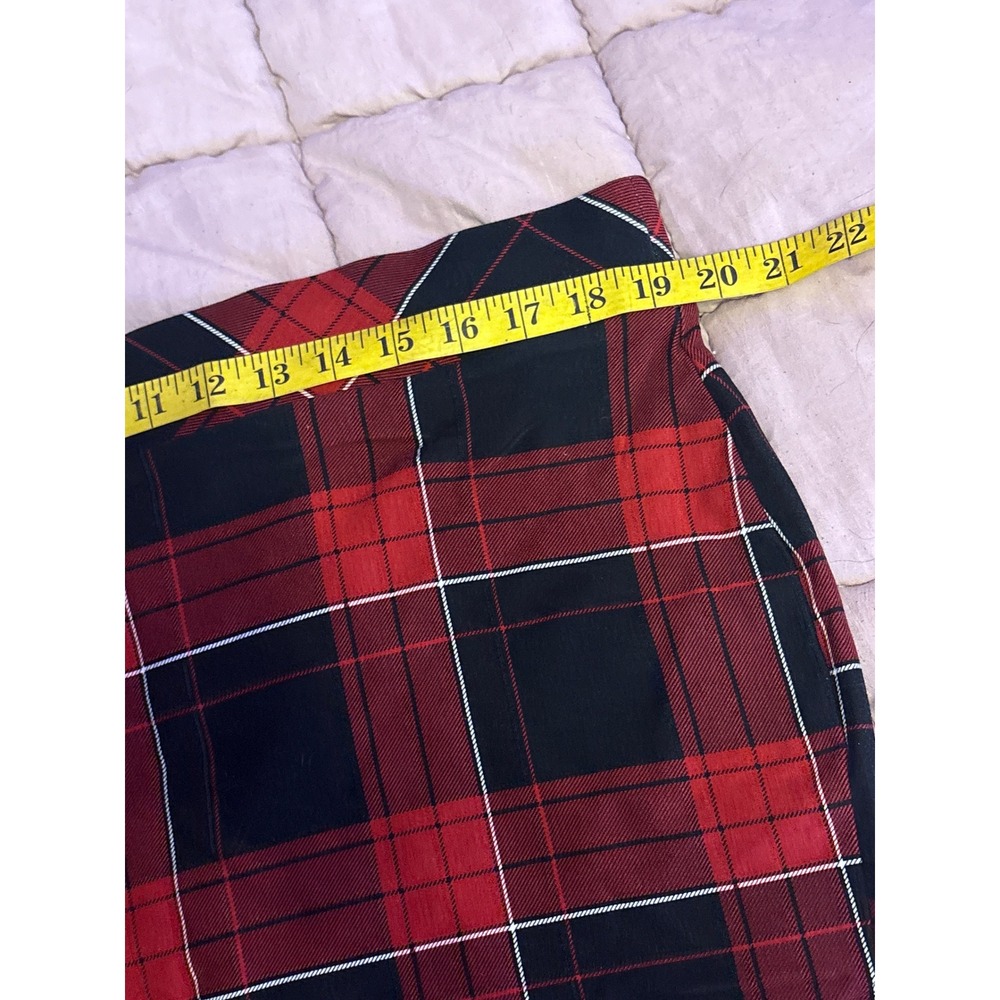 Torrid Plus Size Womens Red Black Plaid Pencil Skirt Stretch Career Size 1 - Picture 7 of 8